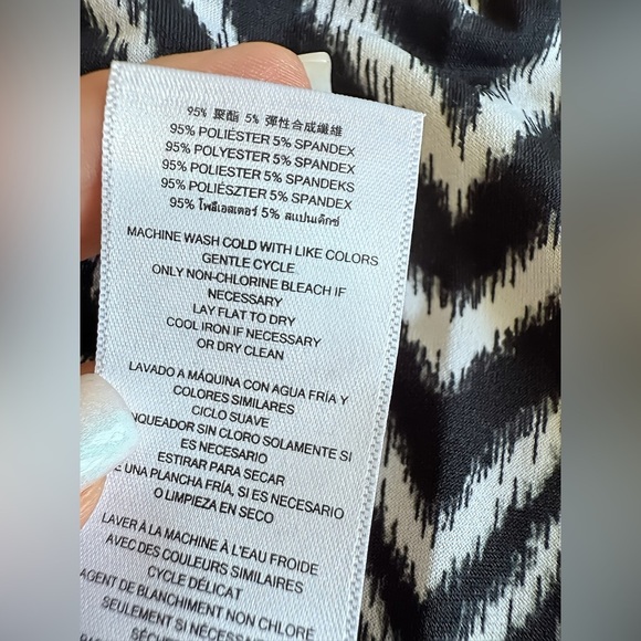 Michael Kors Zebra Print Stretch Jersey Shirt Dress Sz P Small Black White - Picture 5 of 7